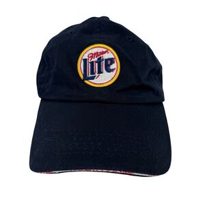 Miller Lite Navy Blue Embroidered Logo Baseball Cap Men's Adjustable